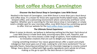 best coffee shops Cannington