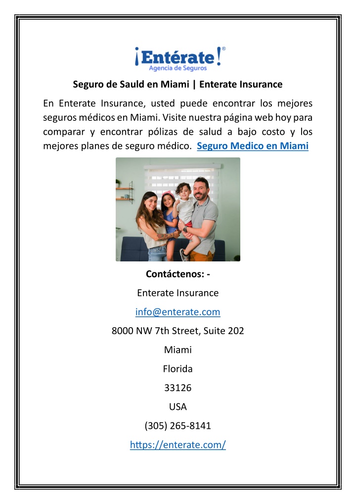 seguro de sauld en miami enterate insurance