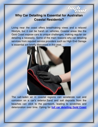 why car detailing is essential for australian