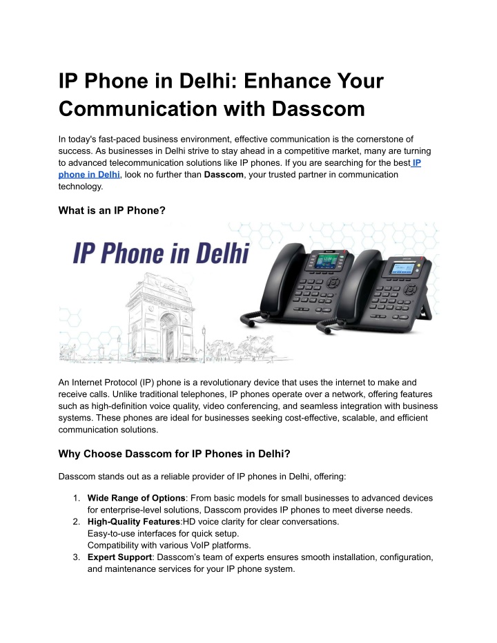 ip phone in delhi enhance your communication with