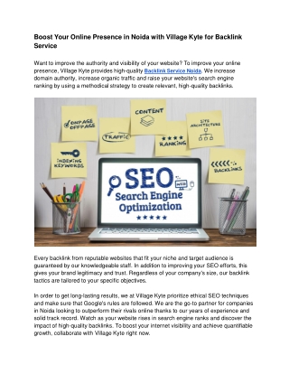 Boost Your Online Presence in Noida with Village Kyte for Backlink Service (1)