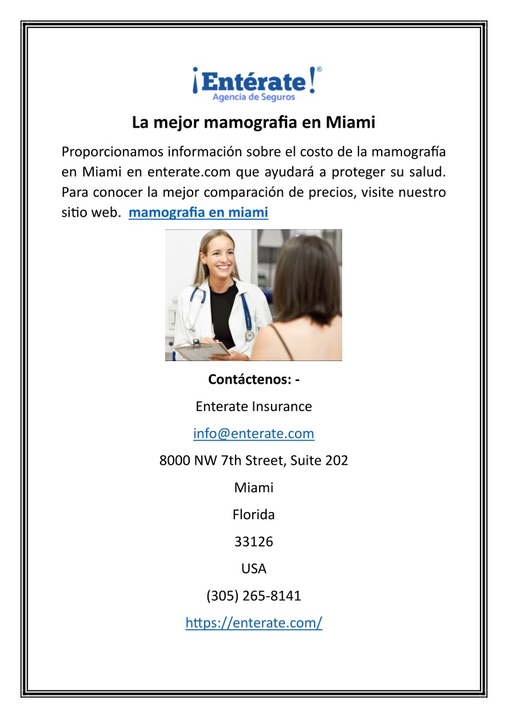 la mejor mamografia en miami