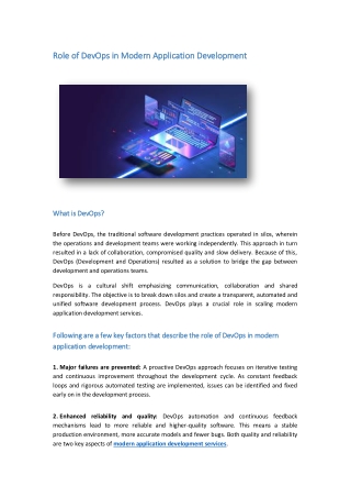 role of devops in modern application development