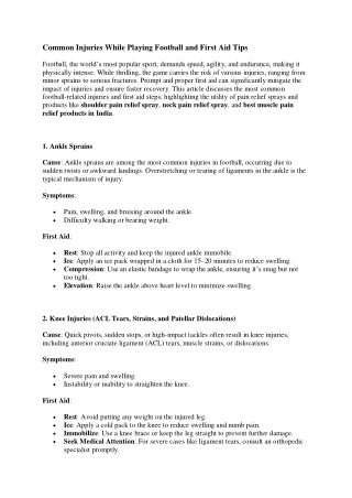 Common Injuries While Playing Football and First Aid