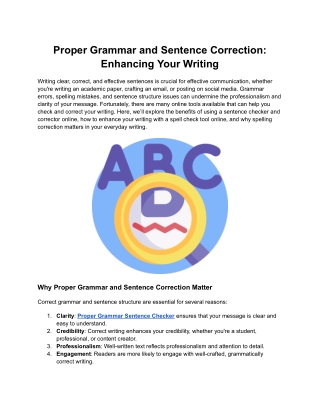 proper grammar and sentence correction enhancing