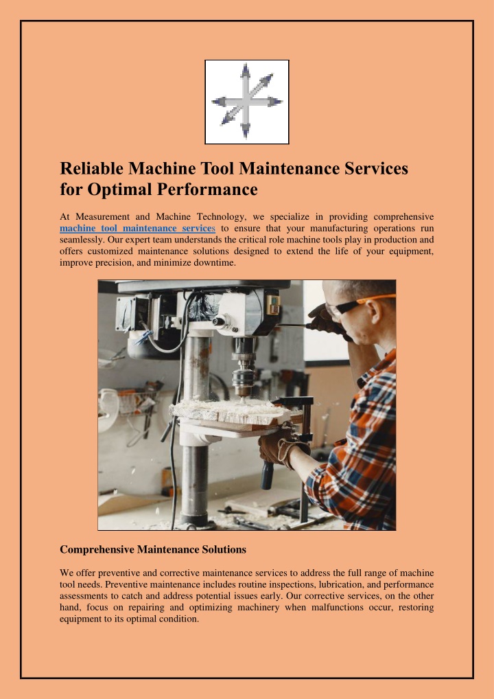 reliable machine tool maintenance services