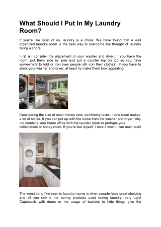 What Should I Put In My Laundry Room