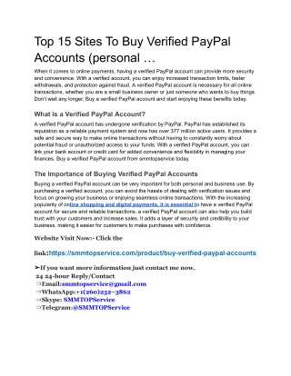 Top 15 Sites To Buy Verified PayPal Accounts (personal … (1)