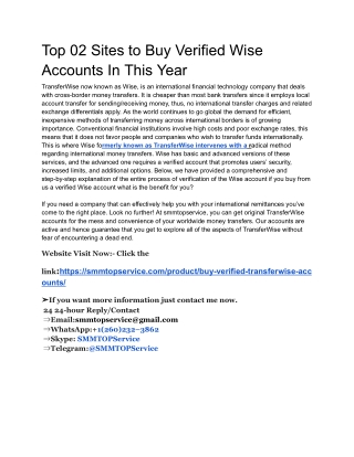 top 02 sites to buy verified wise accounts