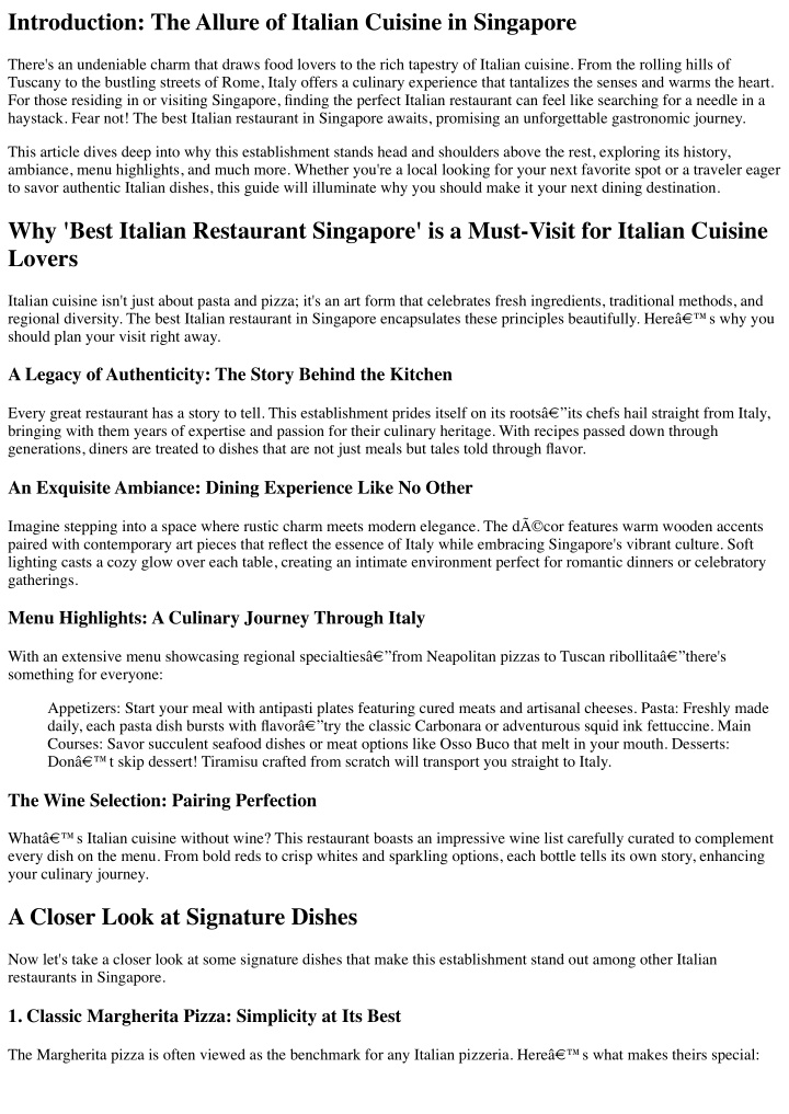 introduction the allure of italian cuisine