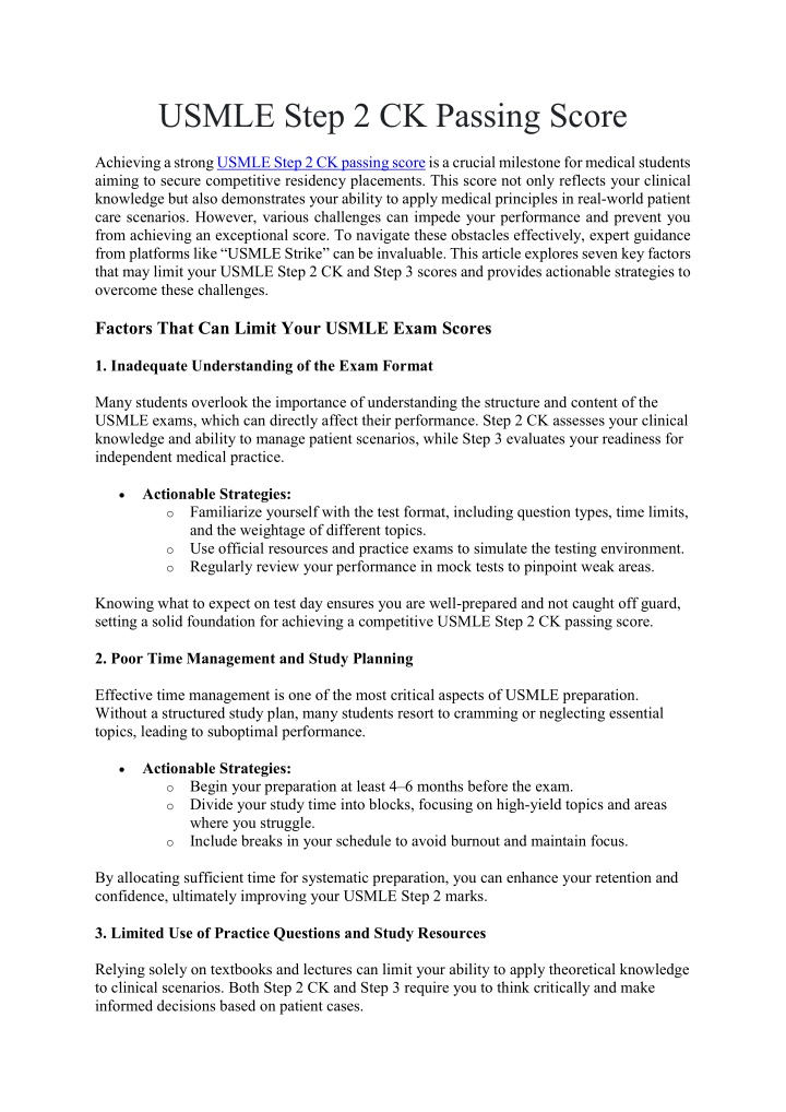 usmle step 2 ck passing score