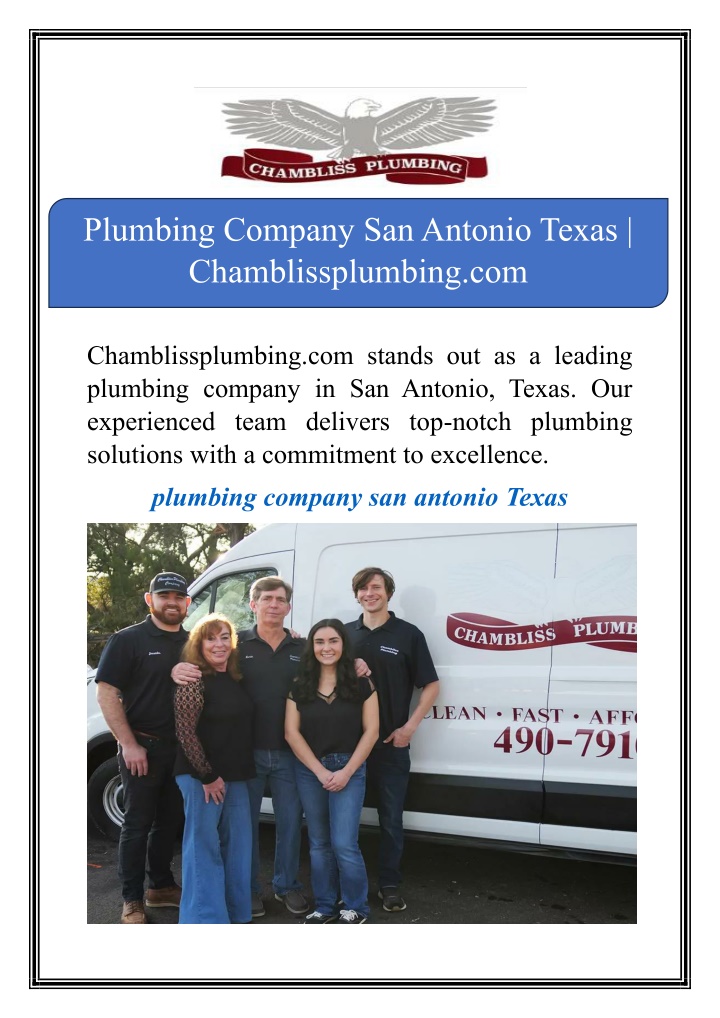 plumbing company san antonio texas