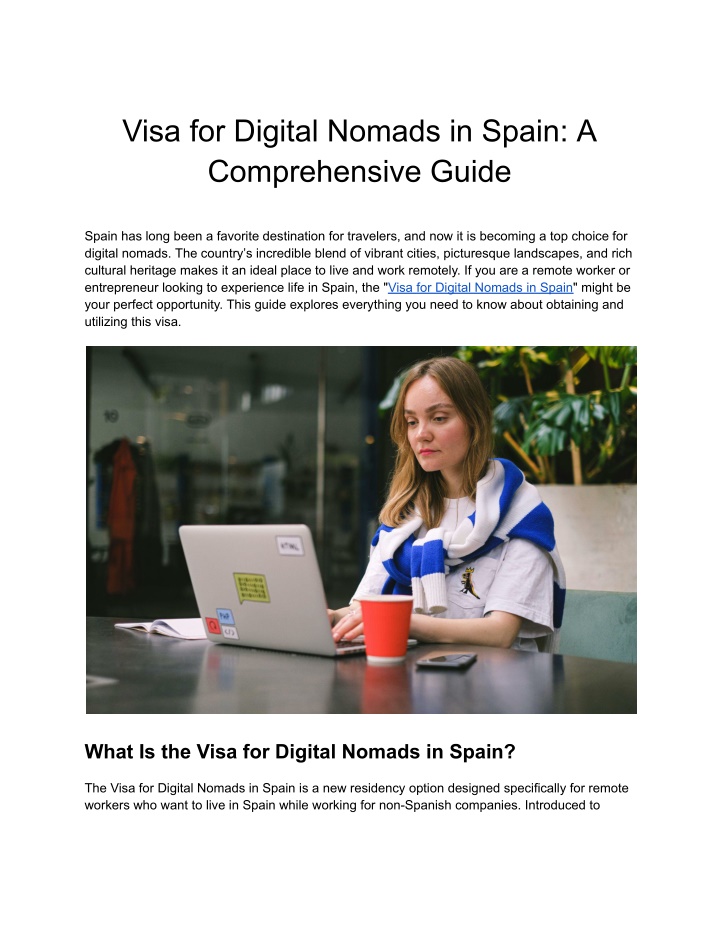 visa for digital nomads in spain a comprehensive