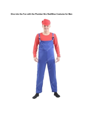 Dive into the Fun with the Plumber Bro Red/Blue Costume for Men