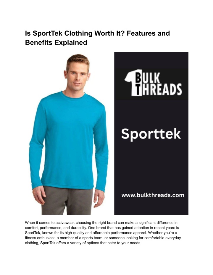 is sporttek clothing worth it features