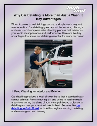 why car detailing is more than just a wash