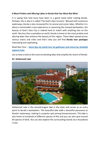 6 most pristine and alluring lakes in kerala that