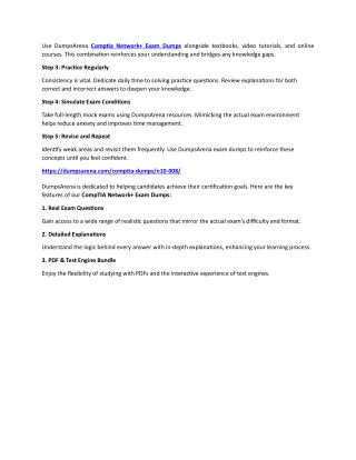 Unleash Your Potential with Comptia Network  Exam Dumps