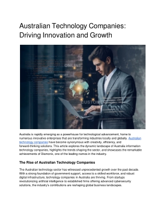 Australian Technology Companies_ Driving Innovation and Growth