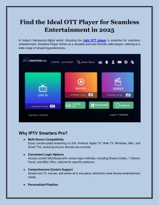 Find the Ideal OTT Player for Seamless Entertainment in 2025