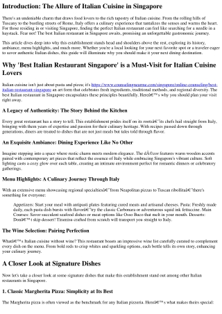 introduction the allure of italian cuisine