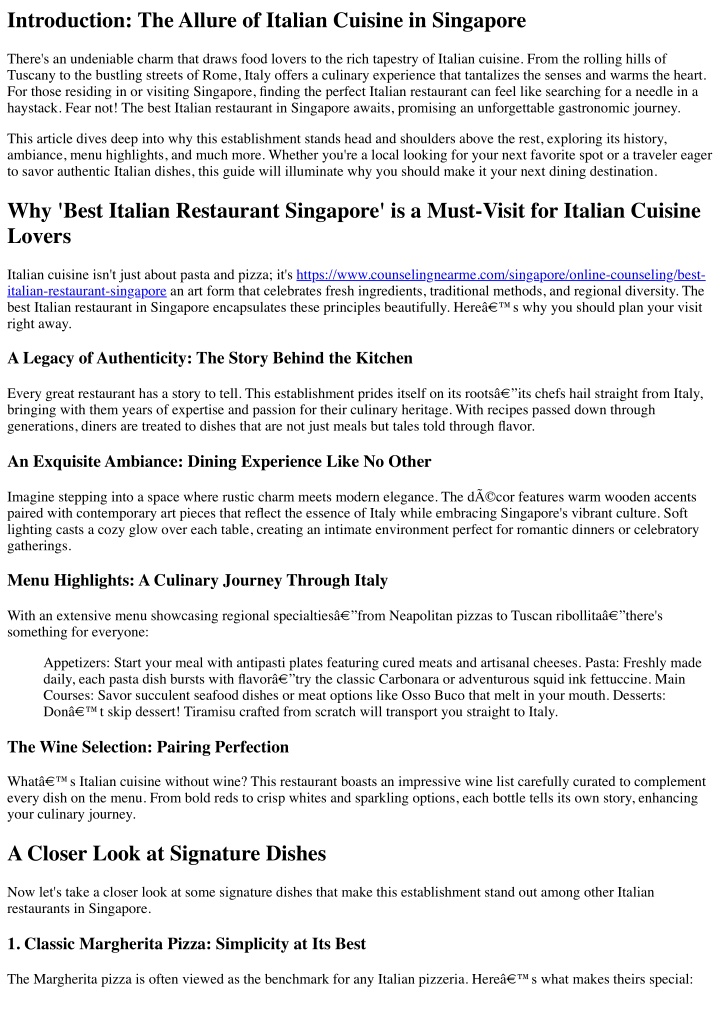 introduction the allure of italian cuisine