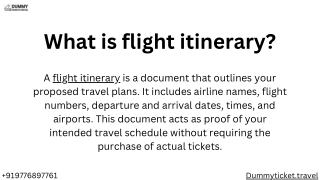 What is flight itinerary travel itinerary pdf