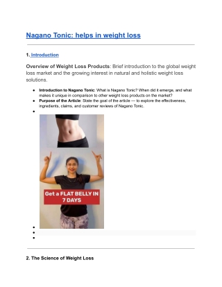 "Nagano Tonic: A Comprehensive Guide to Its Effectiveness, Ingredients, and Weig