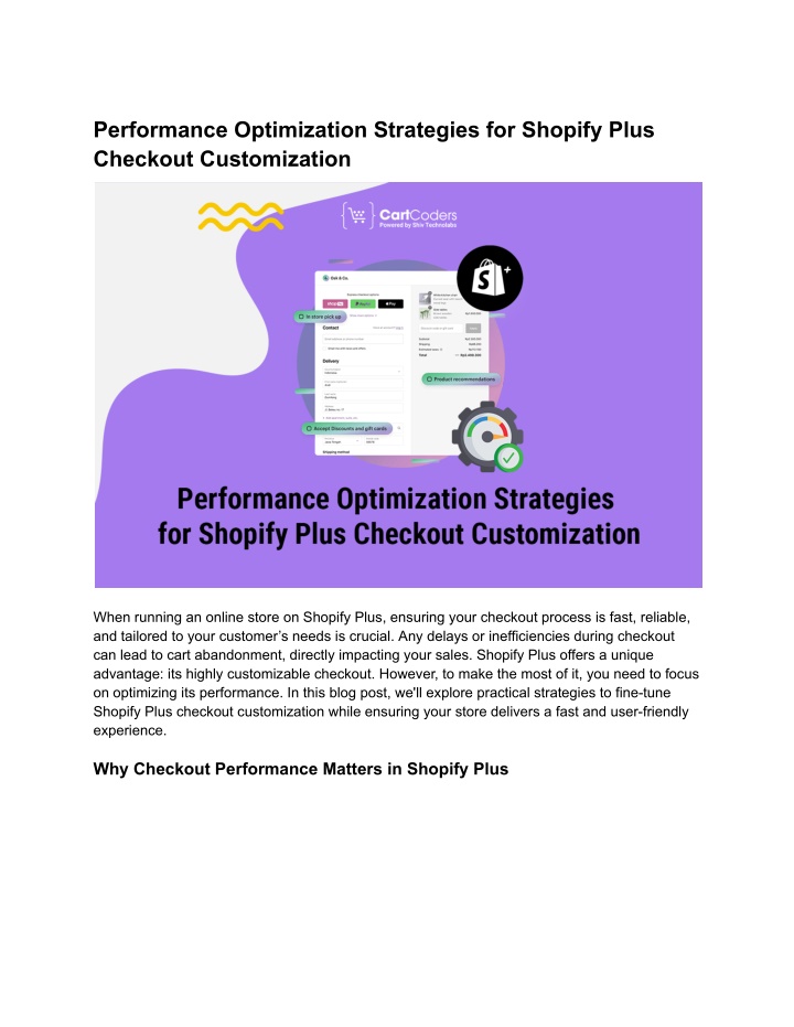 performance optimization strategies for shopify