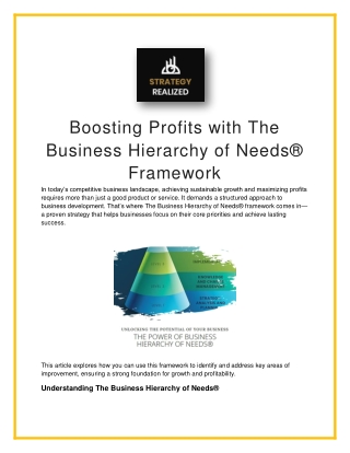 boosting profits with the business hierarchy