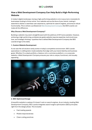 How a Web Development Company Can Help Build a High