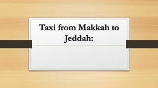 Taxi from Makkah to Jeddah