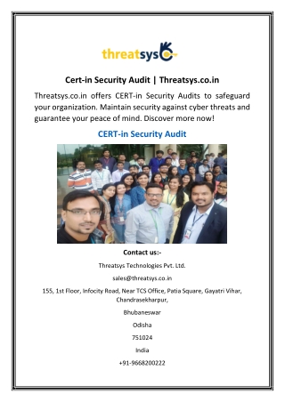 cert in security audit threatsys co in