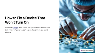 how to fix a device that won t turn on