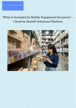 Mobile Equipment Inventory Streamlines Inventory Tracking