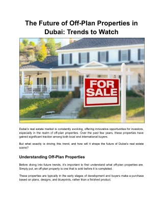 The Future of Off-Plan Properties in Dubai_ Trends to Watch