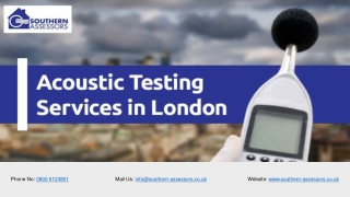 Acoustic Testing Services in London | Southern Assessors UK