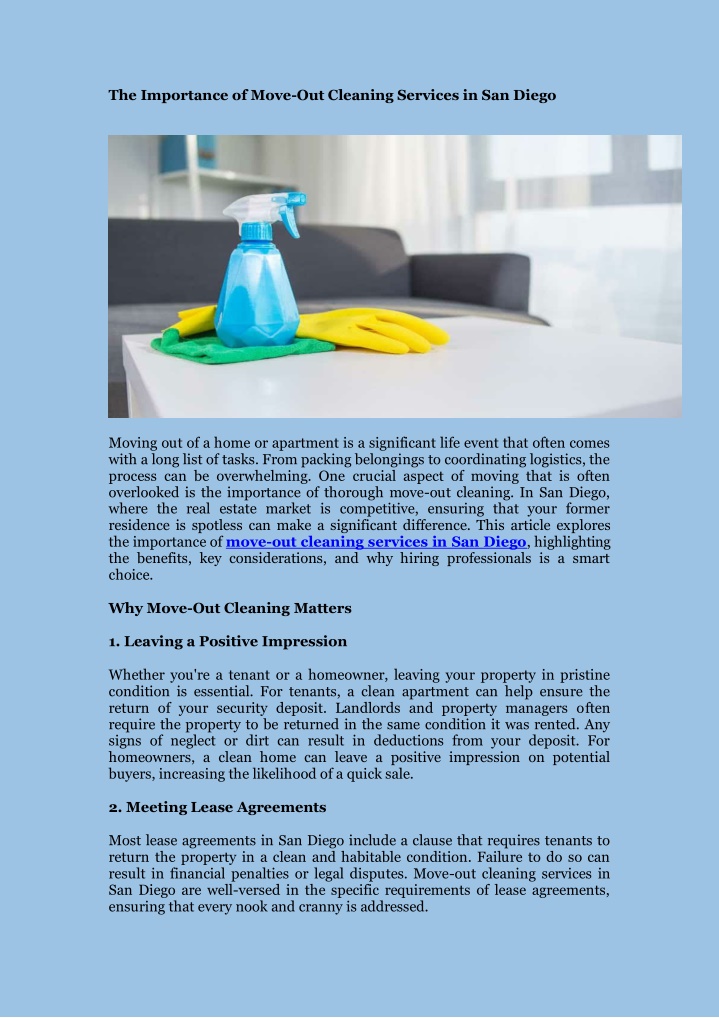 the importance of move out cleaning services