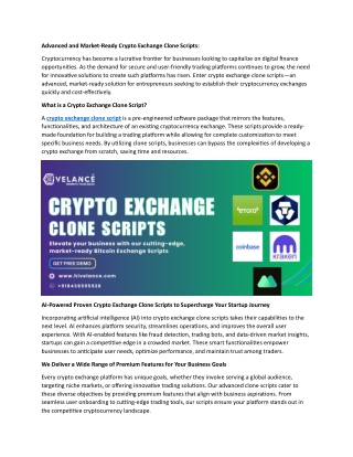 advanced and market ready crypto exchange clone