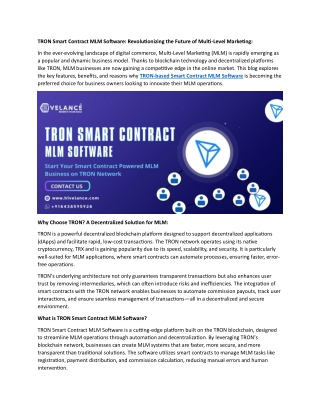 tron smart contract mlm software revolutionizing