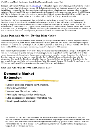 What Does Jdm Indicate? The Actual Story Behind Japanese Residential Market Auto