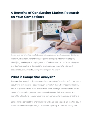 4 Benefits of Conducting Market Research on Your Competitors