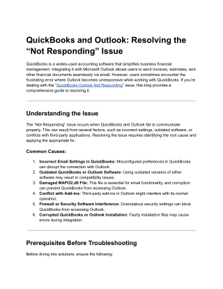 quickbooks and outlook resolving