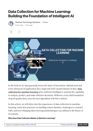 Data Collection for Machine Learning, Building the Foundation of Intelligent AI