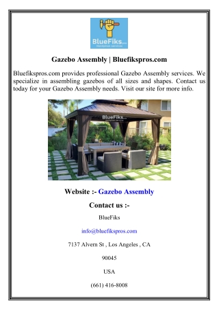 gazebo assembly bluefikspros com