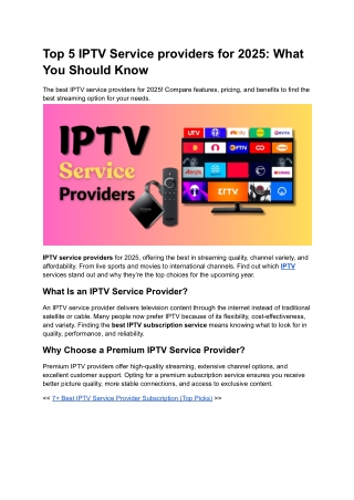 top 5 iptv service providers for 2025 what