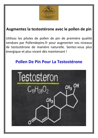 augmentez la testost rone avec le pollen de pin