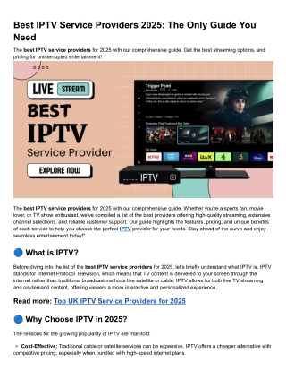 best iptv service providers 2025 the only guide