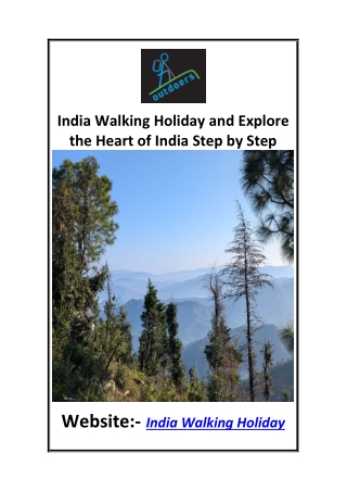 India Walking Holiday and Explore the Heart of India Step by Step