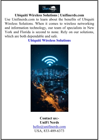 ubiquiti wireless solutions unifinerds